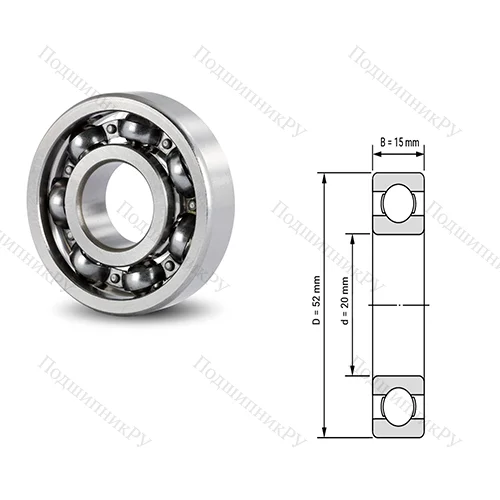 Подшипник шариковый радиальный 6304B 12