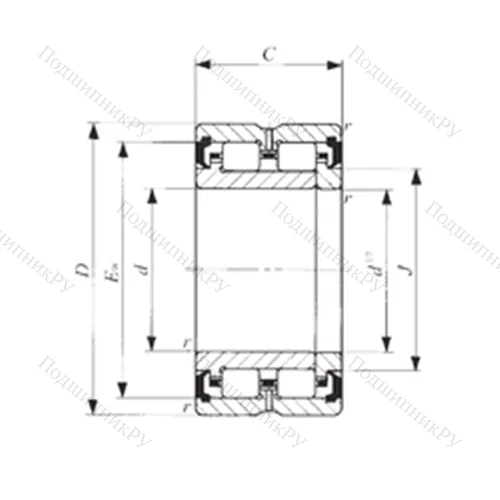 Подшипник роликовый радиальный TRU 426230UU от производителя  IKO Подшипник роликовый радиальный TRU 426230UU от производителя  IKO