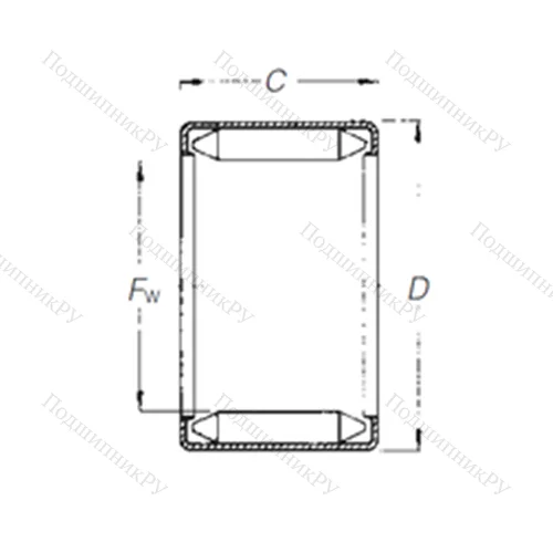 Подшипник игольчатый радиальный DL 25 20