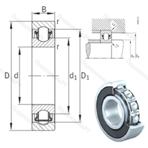 Подшипник с шариковыми роликами (ball roller) радиальный BXRE 006-2RSR от производителя  INA