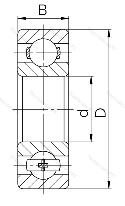 Шариковый однорядный подшипник 180308 T (6308 2RST) в Сочи