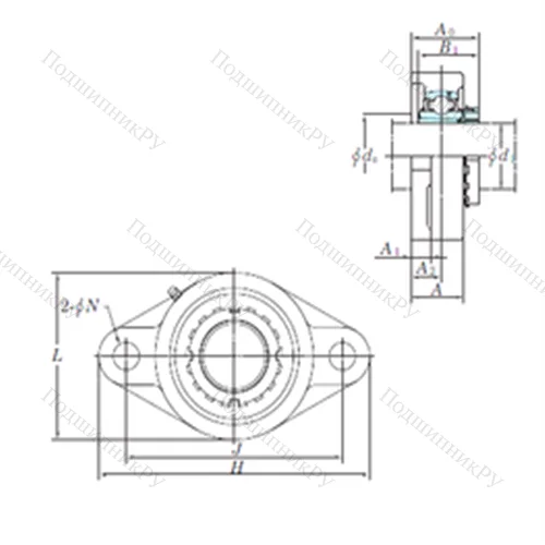 Подшипниковый узел шариковый радиальный UKFL 311