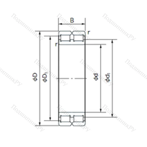Подшипник роликовый радиальный RB 4844 от производителя  NACHI