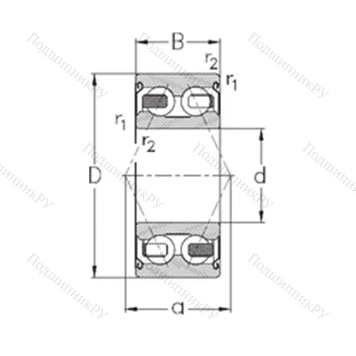 Подшипник шариковый радиально-упорный 3202-B-2Z-TV