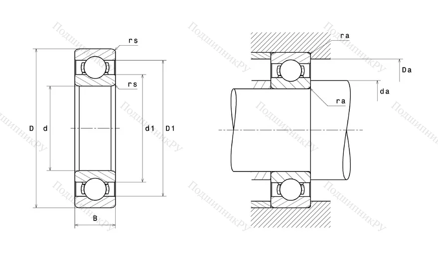 Высокотемпературный  подшипник 6004 F 604