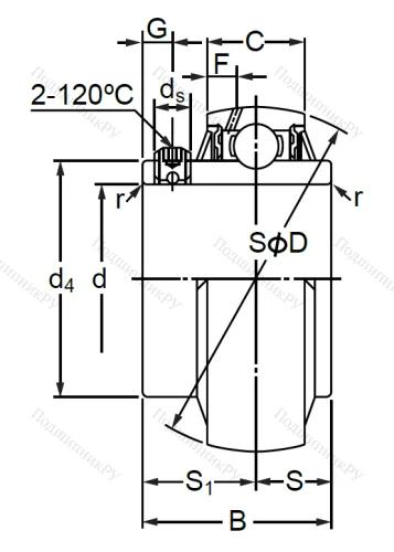 Корпусный подшипник UC 211 (480211 ГОСТ) в Сочи