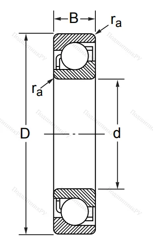 Радиально-упорный шариковый подшипник 7311 B/DB (266311 ГОСТ) в Сочи