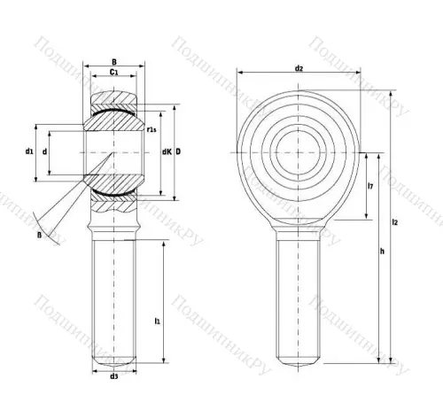 Шарнирная головка с наружной правой резьбой GAKR 12 PW A в Сочи