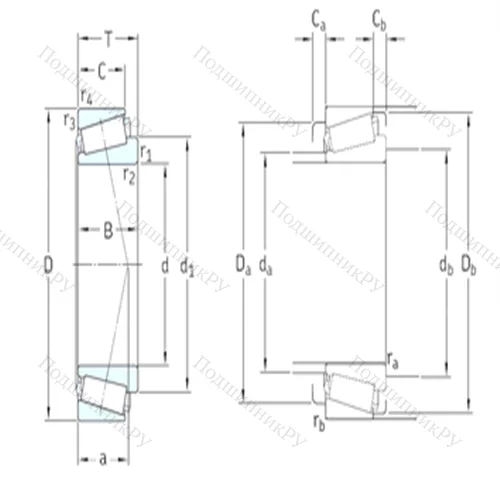 Подшипник роликовый радиально-упорный T 7FC 050/QCL 7C от производителя  SKF