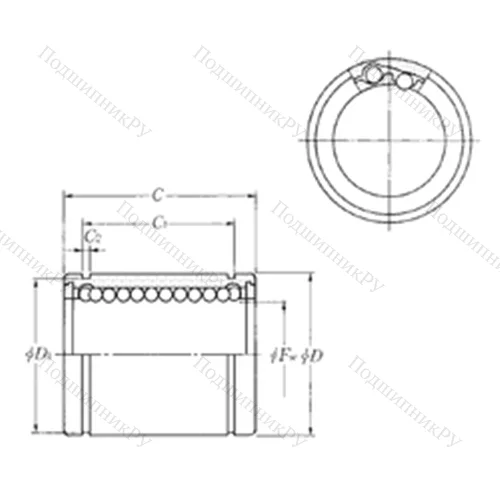 Подшипник шариковый линейный KLM 08-1