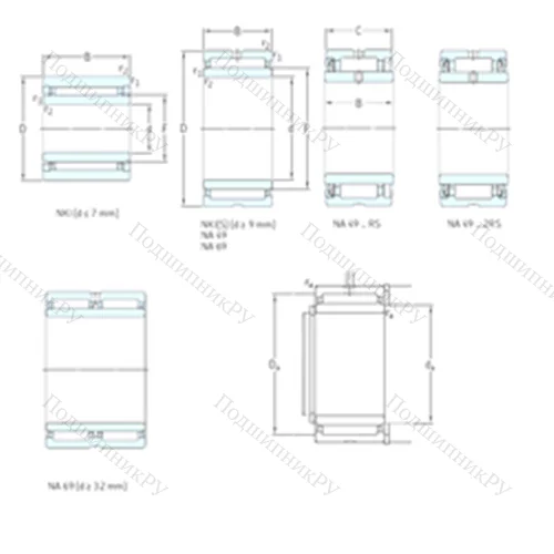 Подшипник игольчатый радиальный NA 4906.2RS