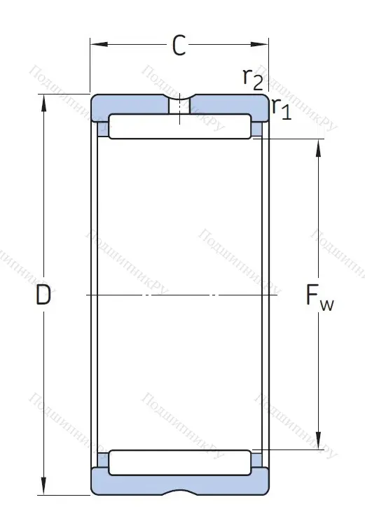Игольчатый подшипник NK 70/25 от производителя  SKF
