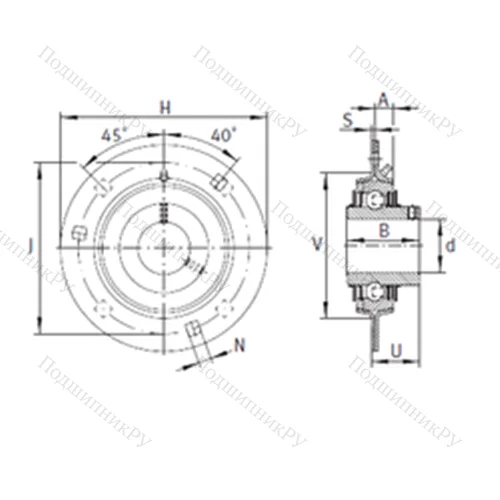 Подшипниковый узел шариковый радиальный GRRY 20-VA