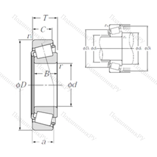 Подшипник роликовый радиально-упорный 4T-39580/39520 от производителя  NTN