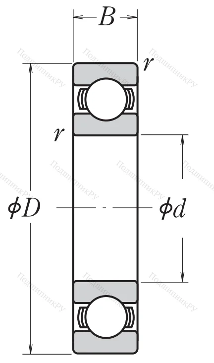 Однорядный шариковый подшипник 6306 CM