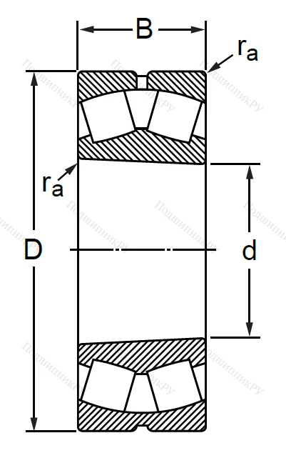 Сферический роликовый подшипник с конической посадкой на вал 113516 Н (22216 KMBW 33) в Сочи