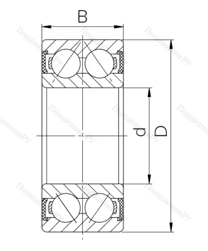 Радиально-упорный шариковый подшипник 3056305 2RS (3305 2RS) в Сочи