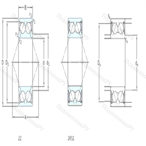 Подшипник шариковый радиально-упорный 3309A-2Z от производителя  SKF