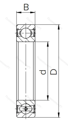 Шариковый однорядный подшипник 180316 (6316 2RS) в Сочи