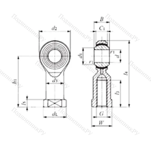 Подшипник скольжения сферический PHS 10EC