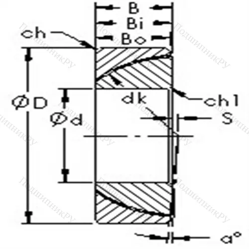 Подшипник скольжения сферический GAC 32T