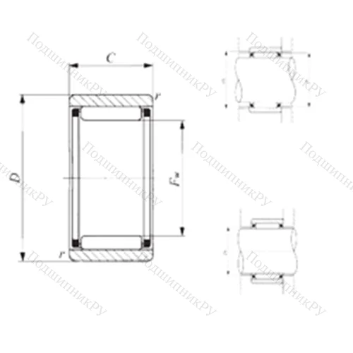 Подшипник игольчатый радиальный RNAF 8010030
