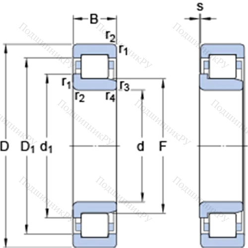 Однорядные цилиндрические роликоподшипники NJ 2228 ECML