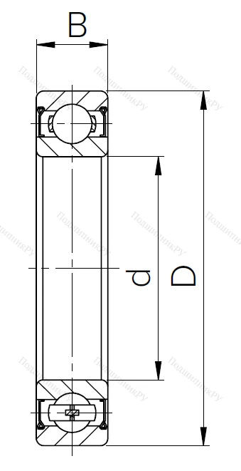 Шариковый однорядный подшипник 1000803 ZZ (61803 ZZ) в Сочи