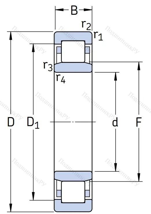 Роликовый цилиндрический подшипник NU 222 ECM/C 3 от производителя  SKF