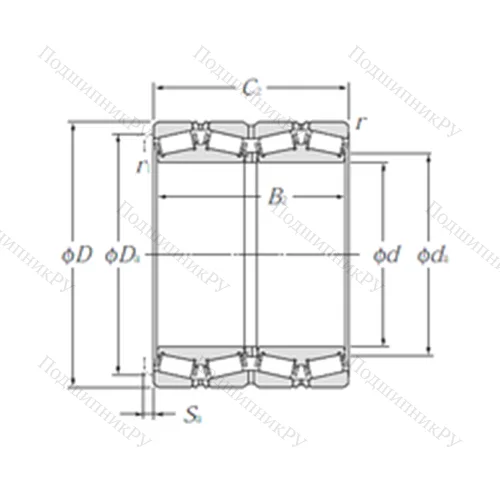 Подшипник роликовый радиально-упорный E-EE 843221D/843290/843291D от производителя  NTN