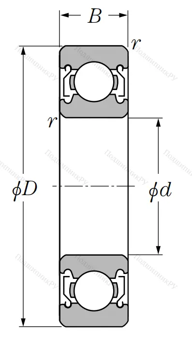 Однорядный шариковый подшипник