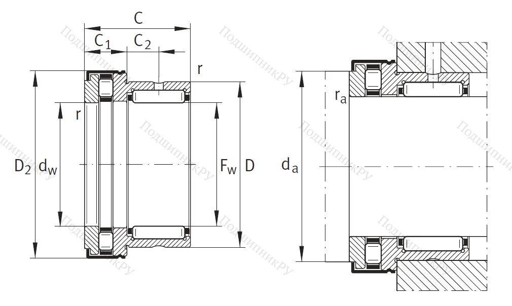 Комбинированный подшипник NKXR 25 XL