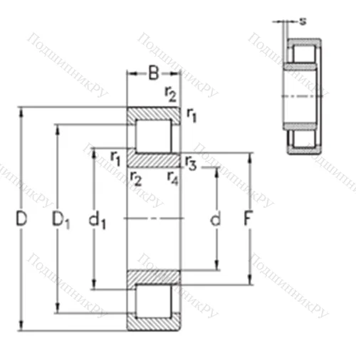 Подшипник роликовый радиальный NJ 2206-E-TVP 3