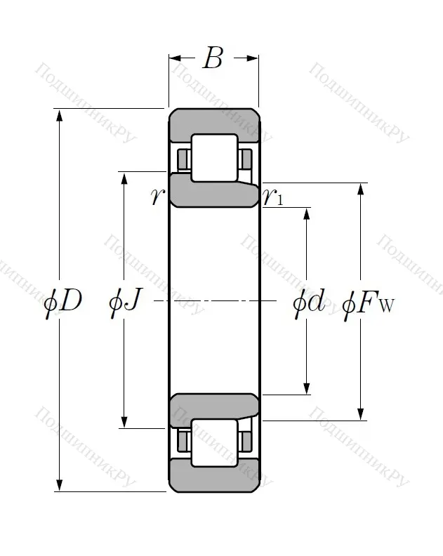 Роликовый цилиндрический подшипник NJ 318