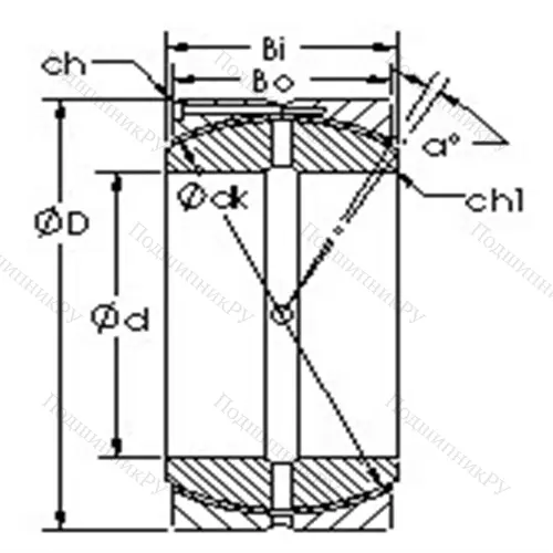 Подшипник скольжения сферический GEH 100HCS