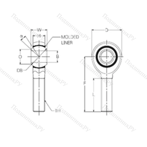 Подшипник скольжения сферический RBM 12E от производителя  NMB