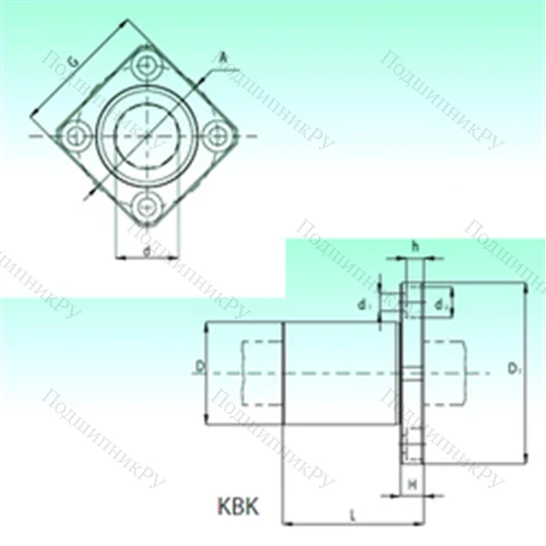 Подшипник шариковый линейный KBK 20 от производителя  NBS