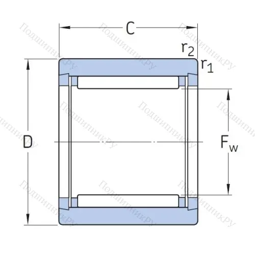 Игольчатый подшипник NK 10/12 TN от производителя  SKF