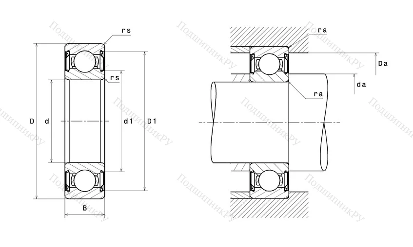 Высокотемпературный  подшипник 6007 FT 150ZZ