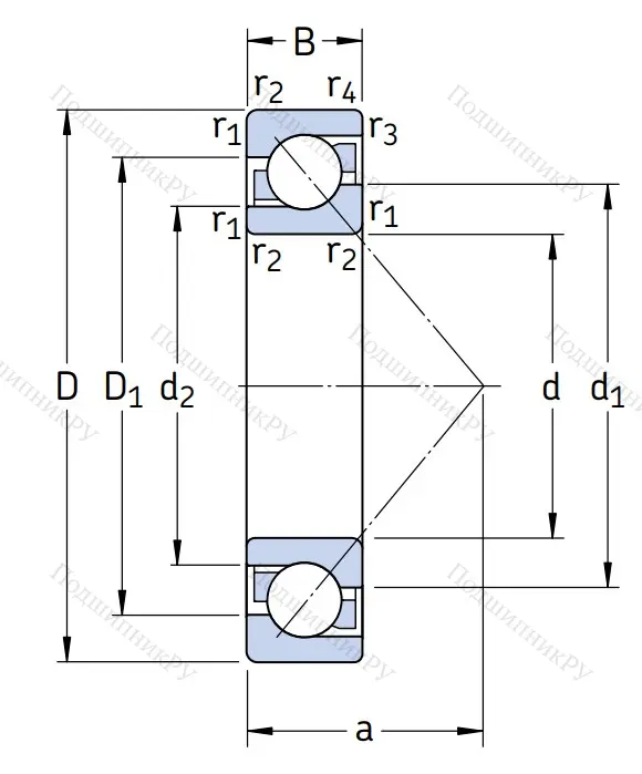 Однорядный шариковый подшипник 7309 BECBM от производителя  SKF