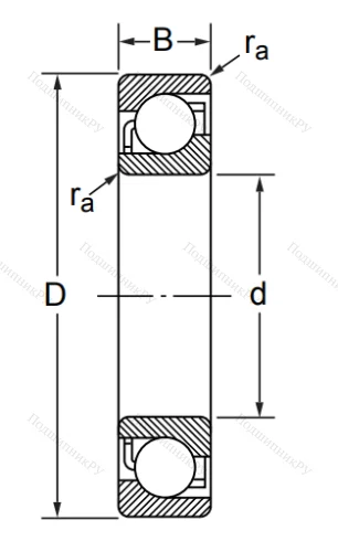 Радиально-упорный шариковый подшипник 7008 C/DT (436108 Е ГОСТ) в Сочи