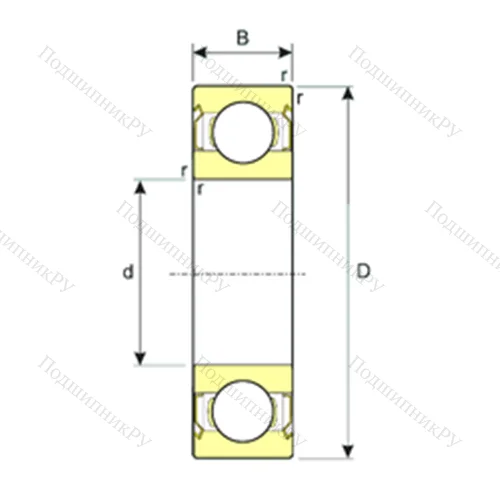 Подшипник шариковый радиальный 6300-ZZ от производителя  ISB