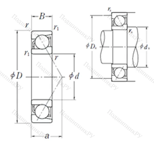 Подшипник шариковый радиально-упорный 7972B от производителя  NSK Подшипник шариковый радиально-упорный 7972B от производителя  NSK