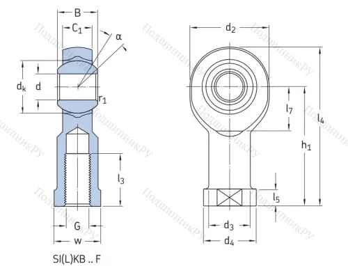 Шарнирная головка с внутренней правой резьбой SIKB 6 F в Сочи