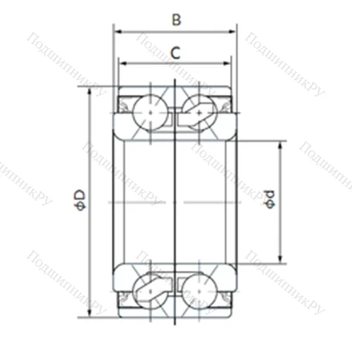 Подшипник шариковый радиально-упорный V 1-38BVV 07-22G от производителя  NACHI Подшипник шариковый радиально-упорный V 1-38BVV 07-22G от производителя  NACHI