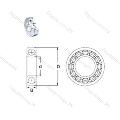 Подшипник шариковый радиальный 61806-2Z от производителя  ZEN