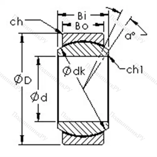 Подшипник скольжения сферический GEFZ 11C
