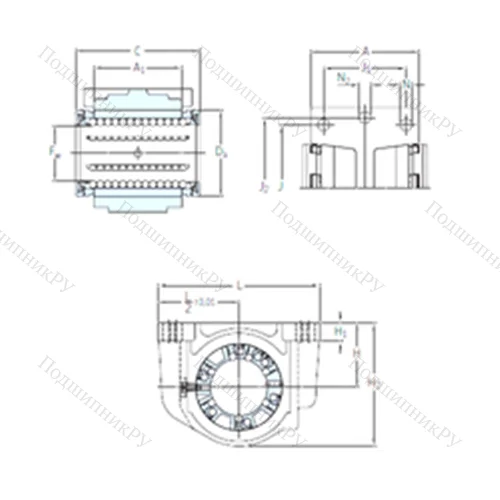 Подшипник шариковый линейный LUCR 80-2LS от производителя  SKF
