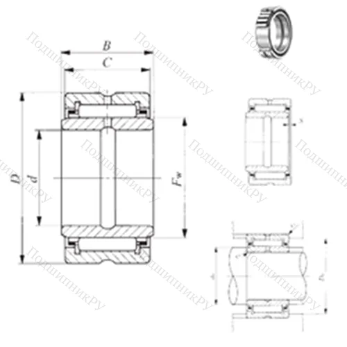 Подшипник игольчатый радиальный BRI 223520