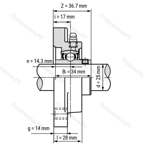 Подшипниковый узел SSUCFPL 205-W - Вал: 25 мм от производителя  LPZ
